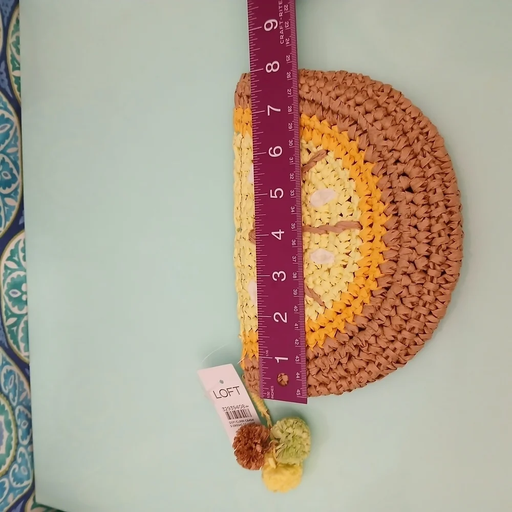 LOFT Lemon Slice Woven Clutch NWT
